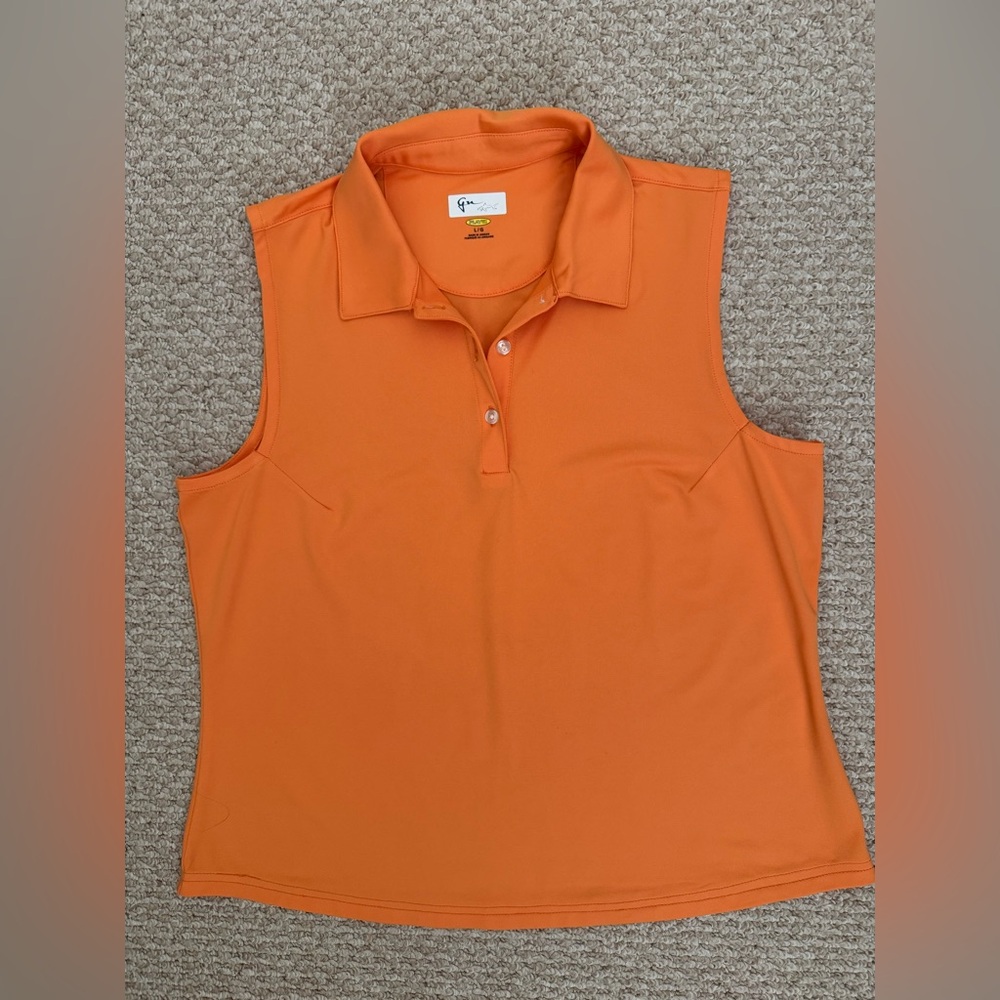GregNorman Orange Sleeveless Polo Top, L🦋